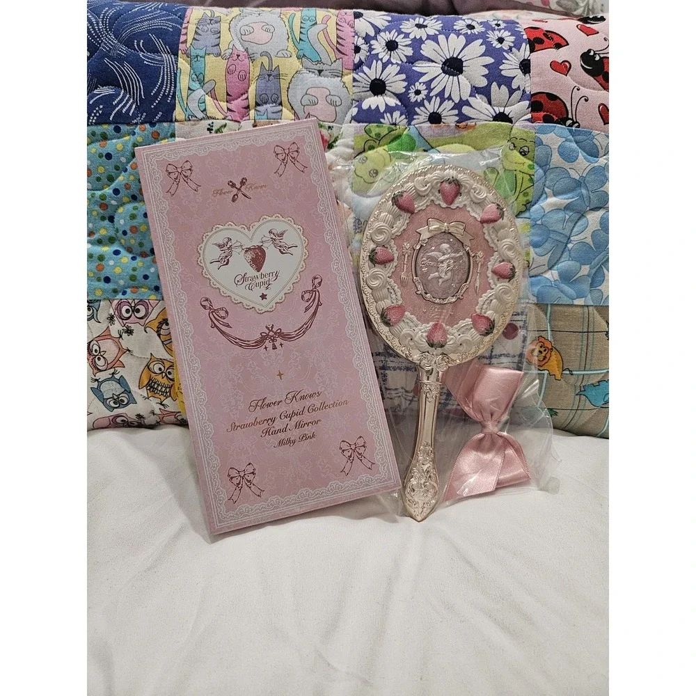 Brand New Flower Knows Strawberry Cupid Hand Mirror Milky Pink Kawaii With Box‎